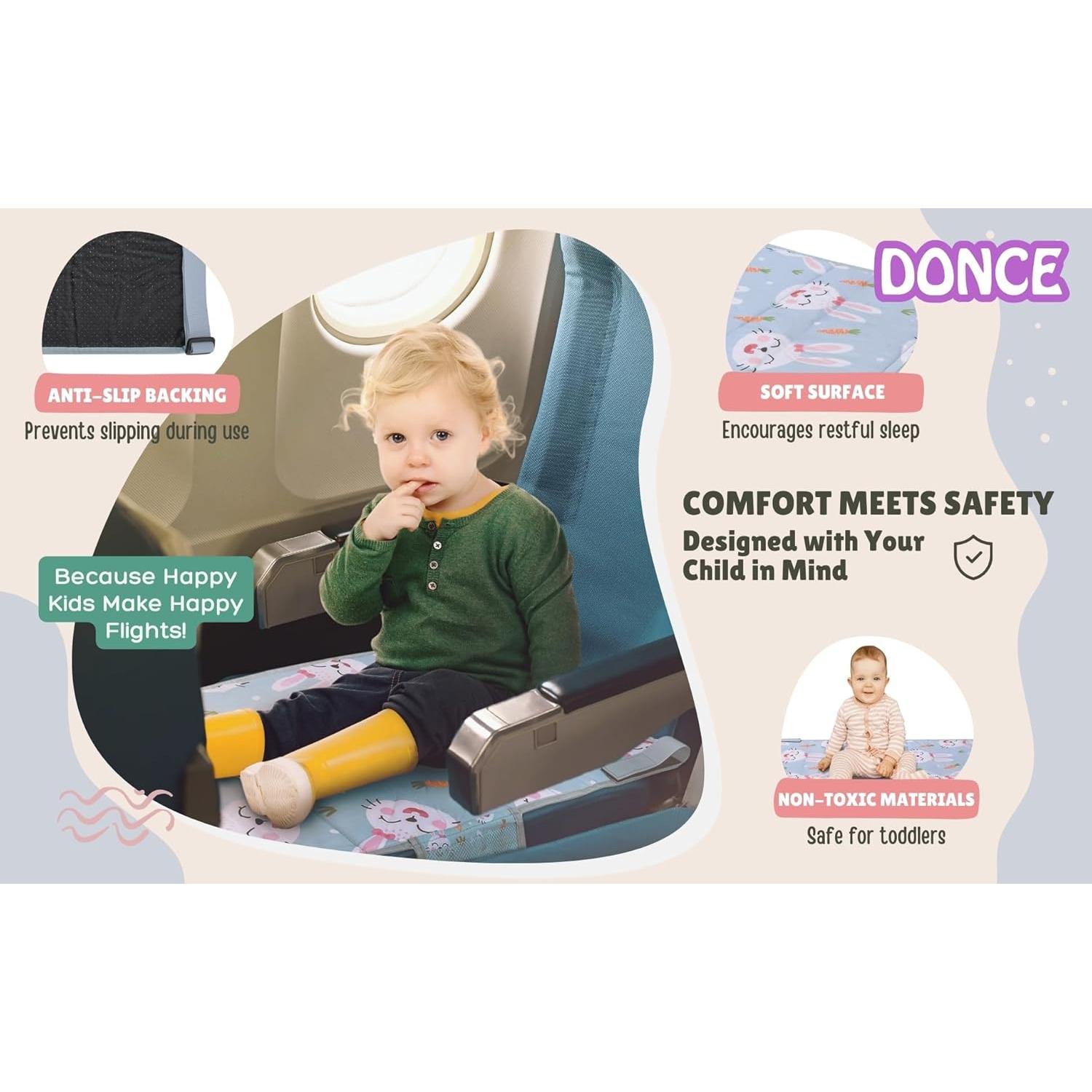 Cama de Viaje en Avión Donce para Niños Pequeños - Compacta y Antideslizante