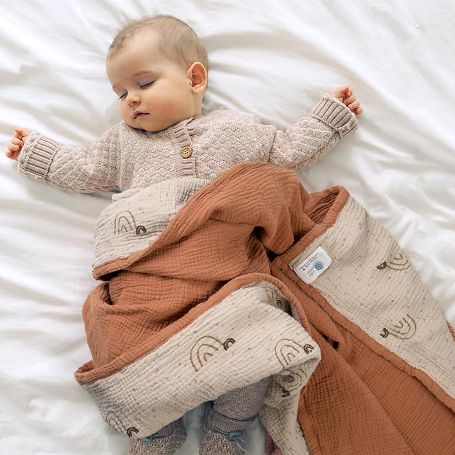 Manta de Muselina Lulumoon 100% Algodón 119x119 cm Reversible