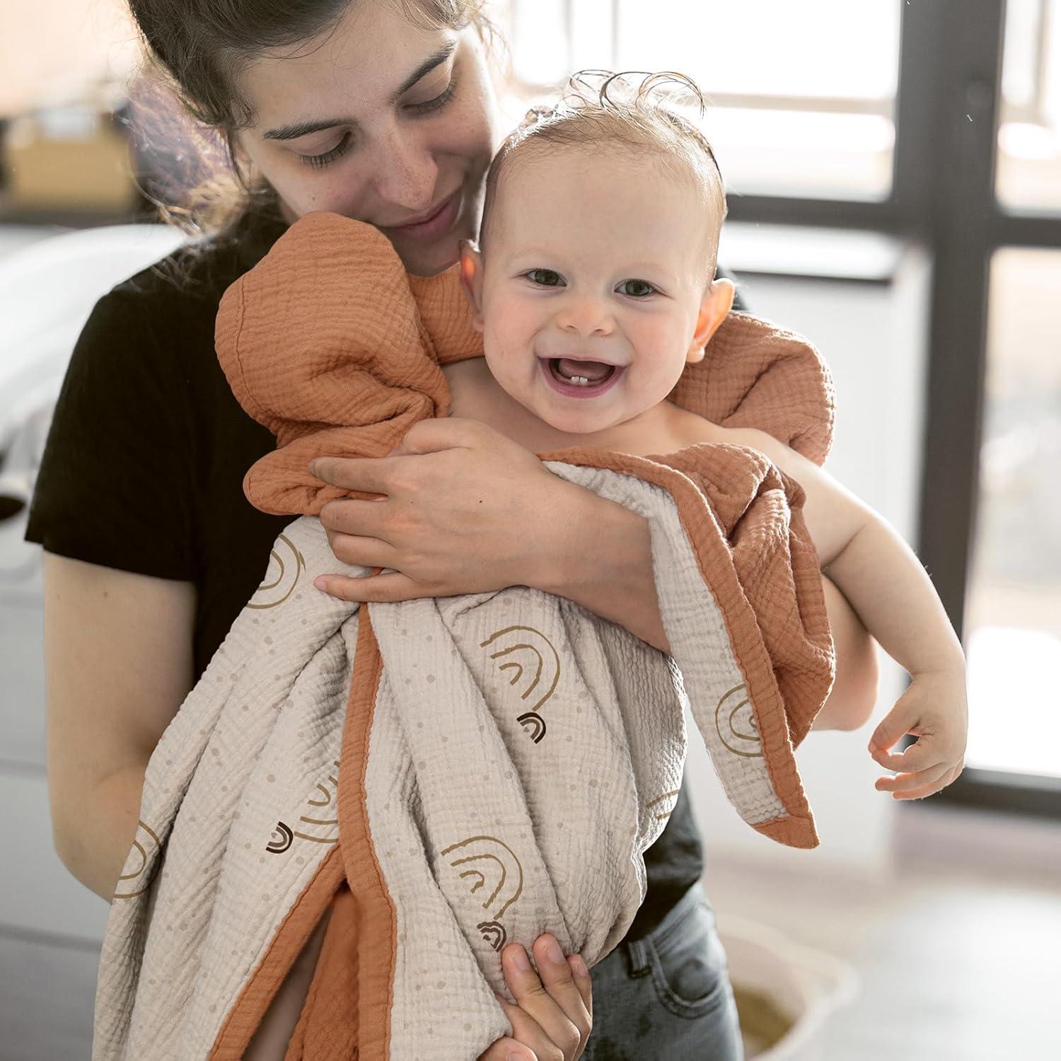 Manta de Muselina Lulumoon 100% Algodón 119x119 cm Reversible