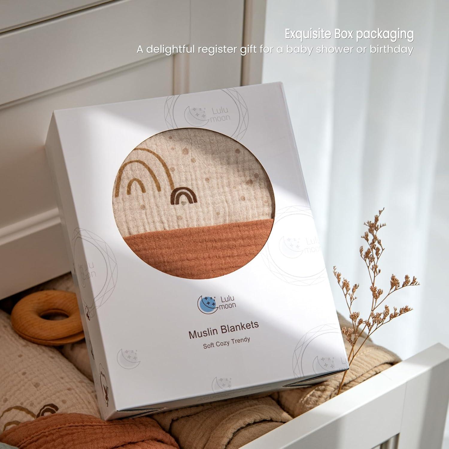 Manta de Muselina Lulumoon 100% Algodón 119x119 cm Reversible