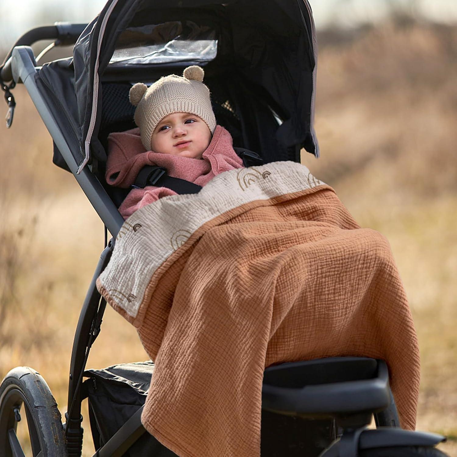 Manta de Muselina Lulumoon 100% Algodón 119x119 cm Reversible