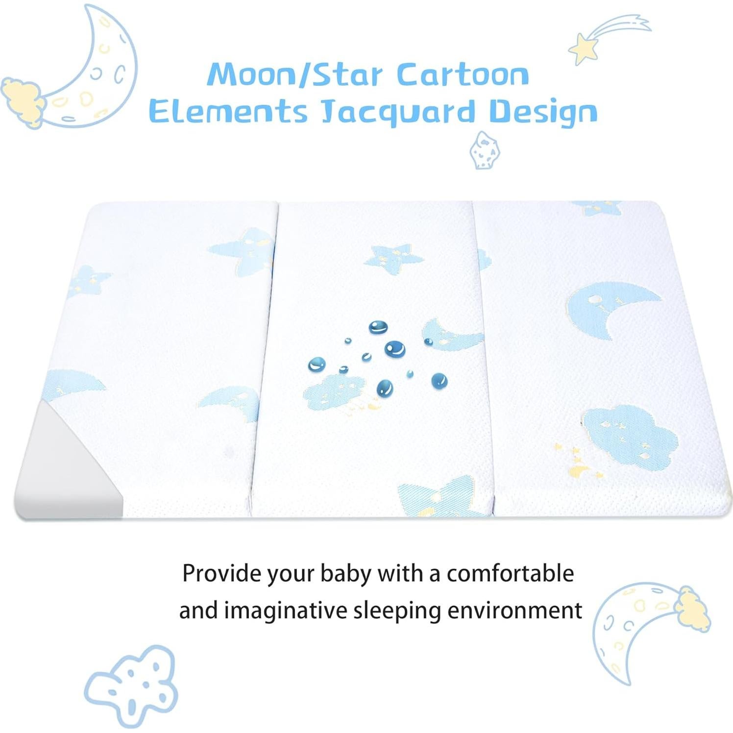 Colchón Trifold Portátil Ressainic para Pack and Play 96.5x66 cm