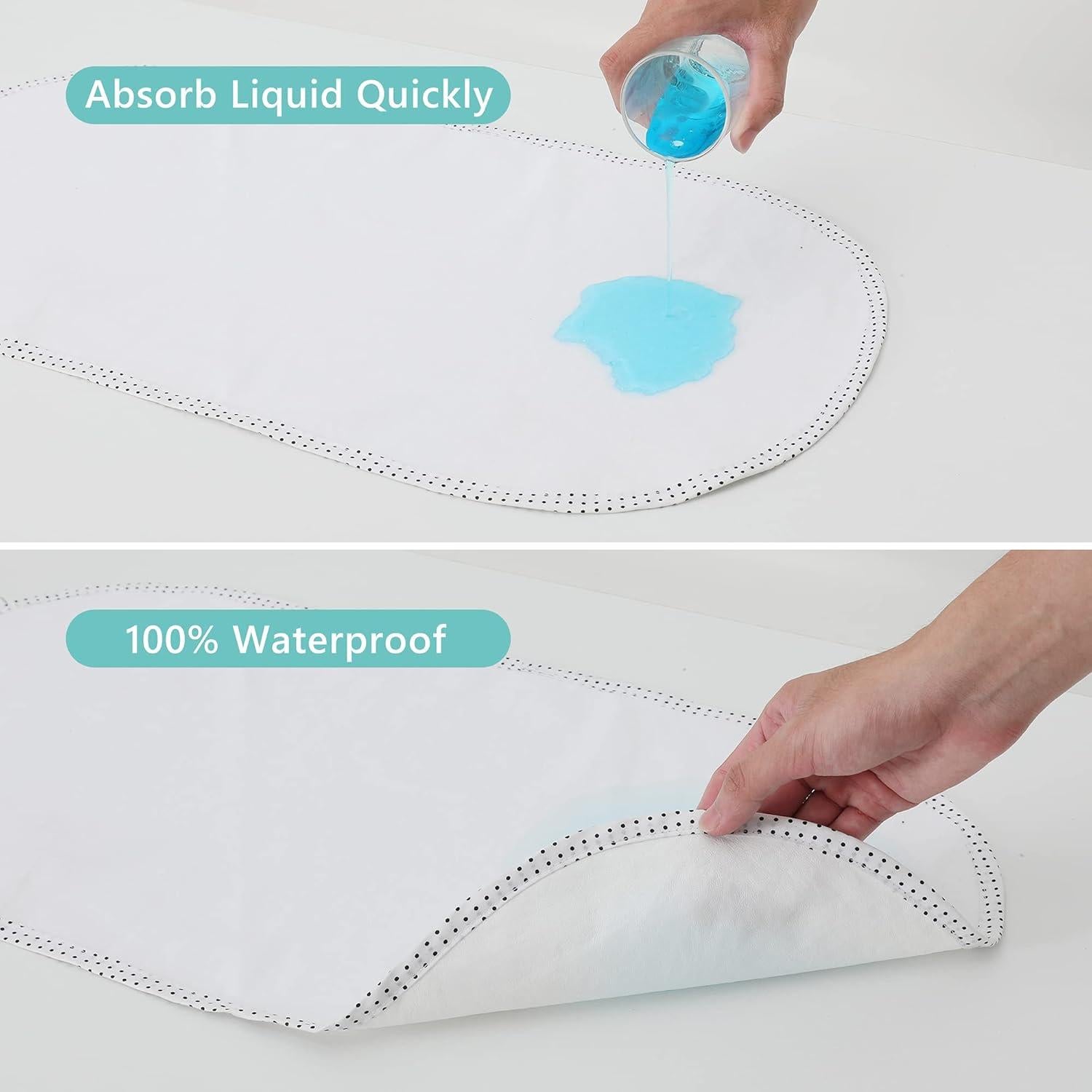 Forros de Cambiador Impermeables TILLYOU 6 Piezas Algodón Blanco