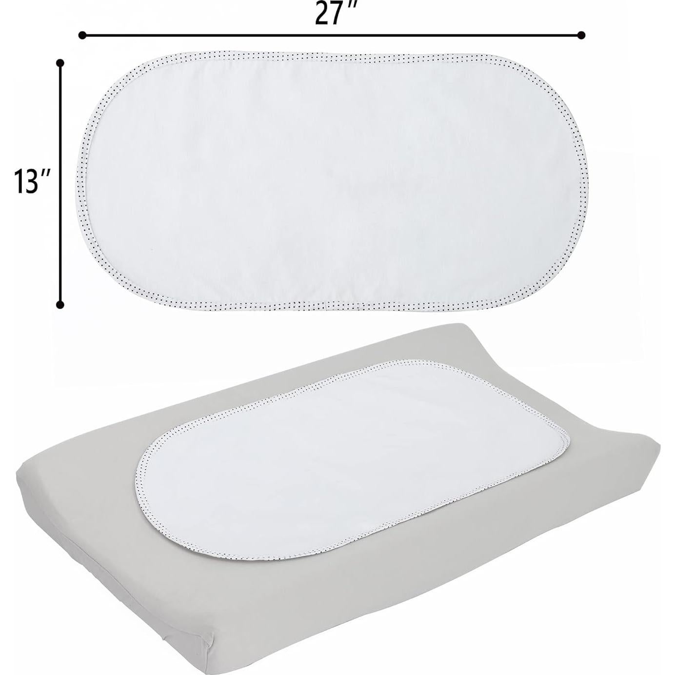 Forros de Cambiador Impermeables TILLYOU 6 Piezas Algodón Blanco