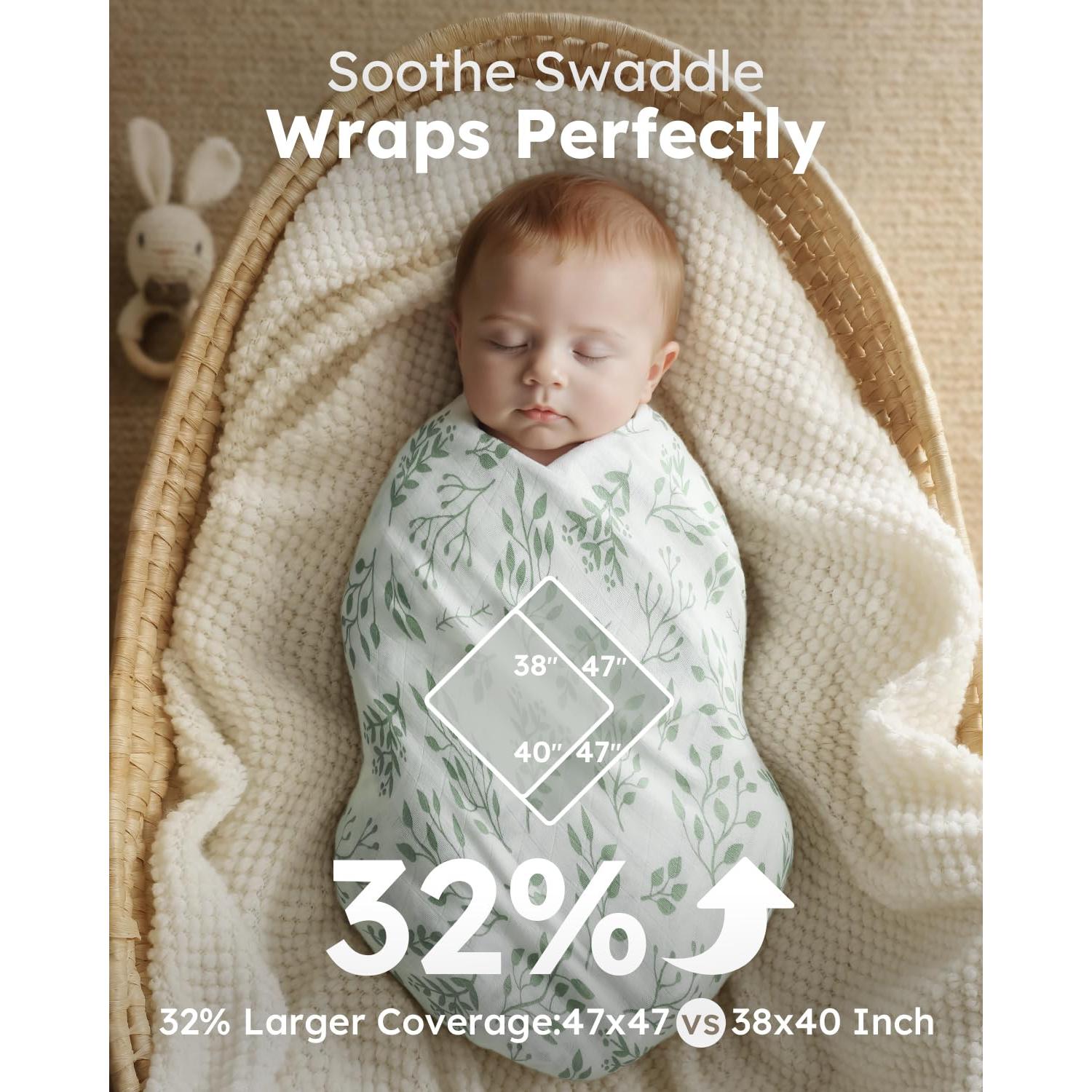 Mantas de Muselina Orgánicas Yoofoss 120x120 cm Suaves y Transpirables