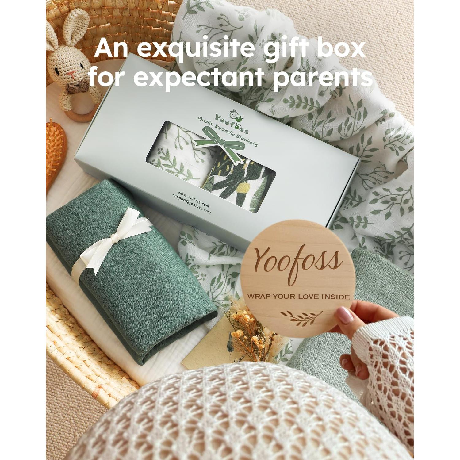 Mantas de Muselina Orgánicas Yoofoss 120x120 cm Suaves y Transpirables