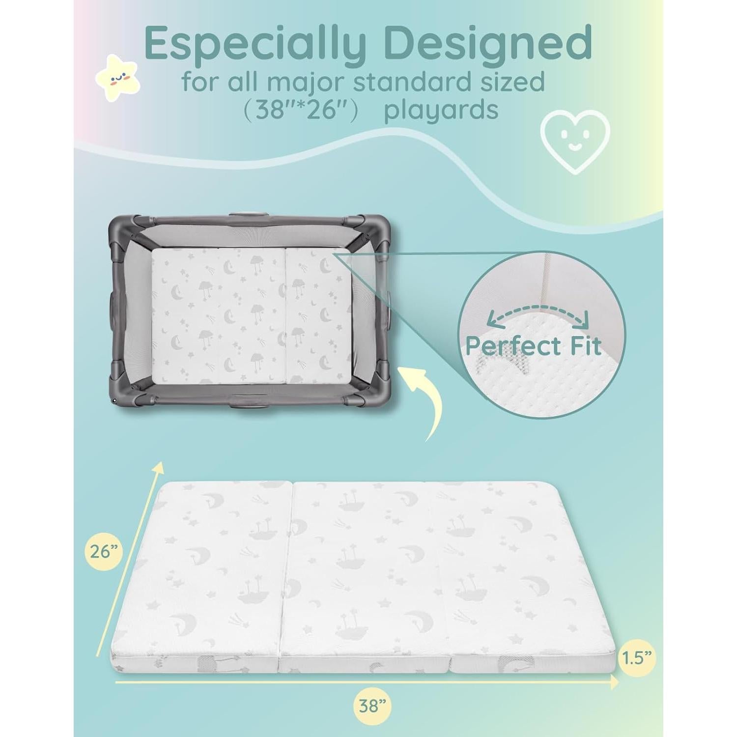 Colchón Pack and Play Lilian&Gema 96.5x66cm Espuma Premium