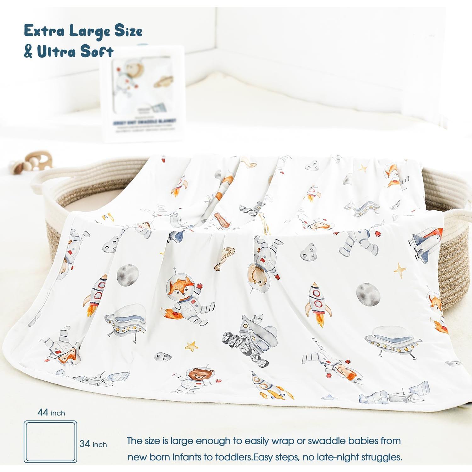 Manta de Envolver para Bebés GRSSDER 86x112 cm Doble Capa