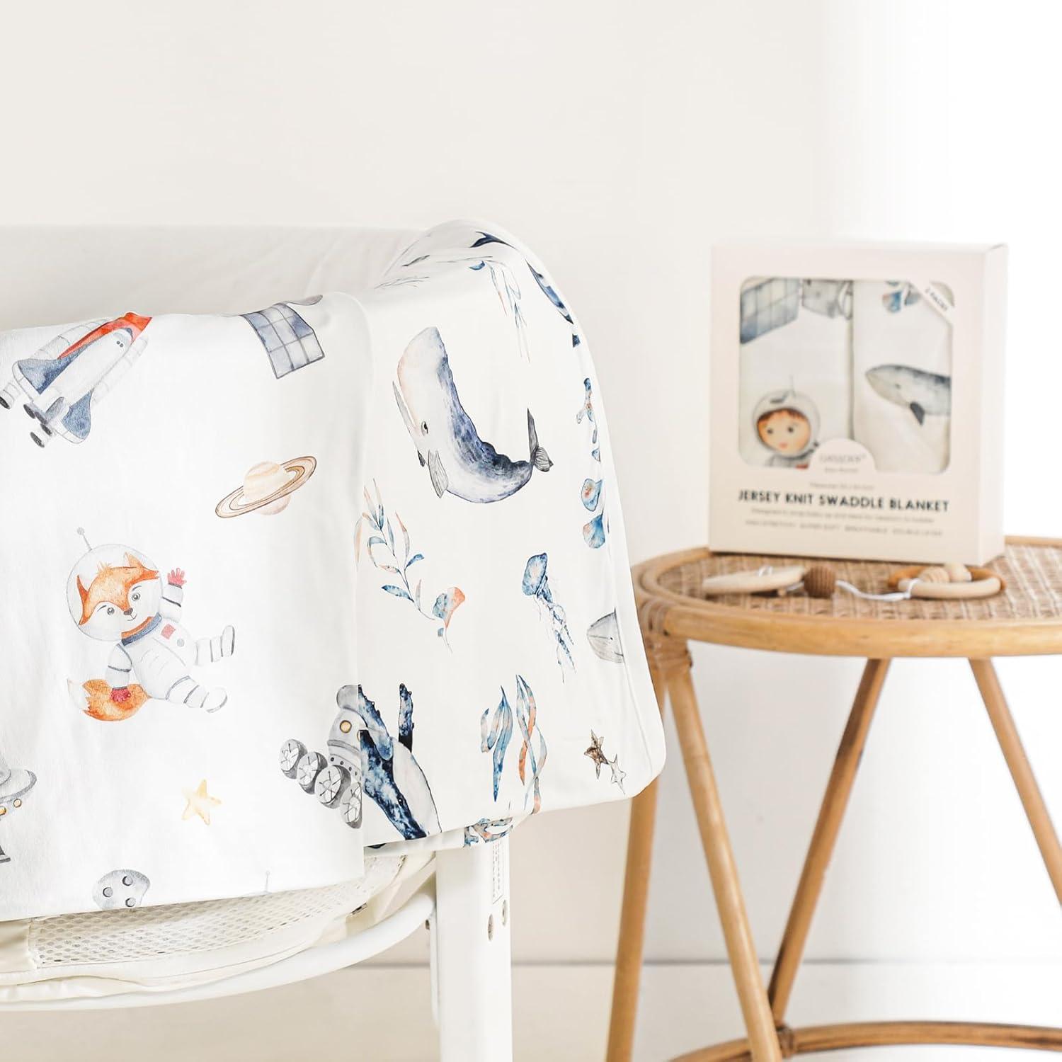 Manta de Envolver para Bebés GRSSDER 86x112 cm Doble Capa