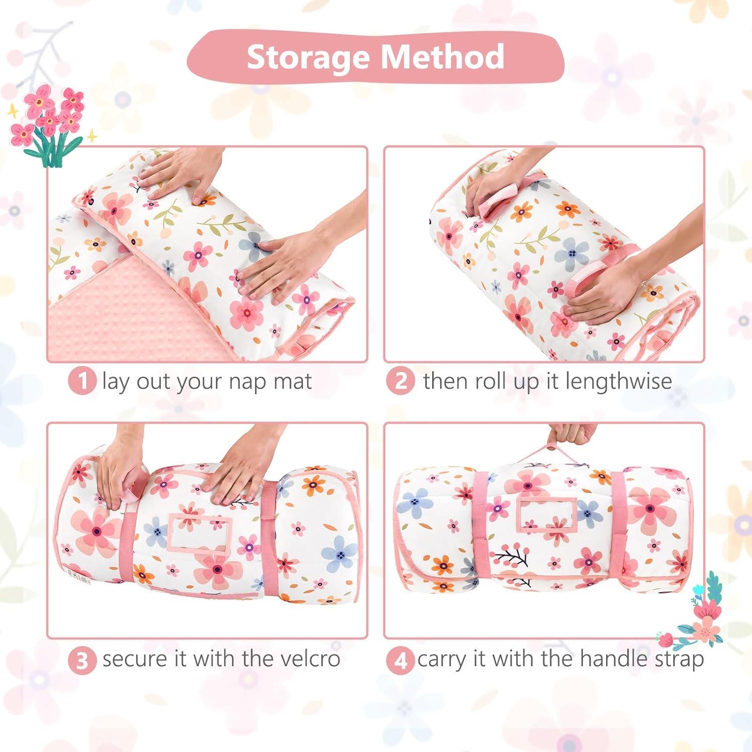 Esterilla de Siesta Floral Cozyholy 140x58 cm con Almohada