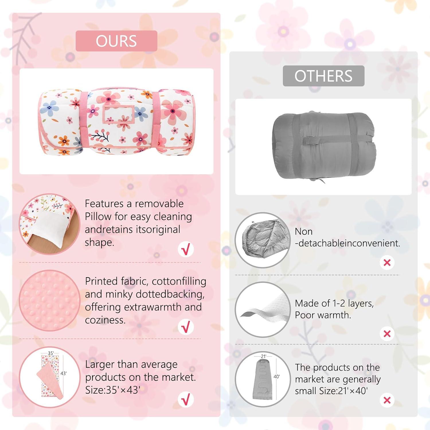 Esterilla de Siesta Floral Cozyholy 140x58 cm con Almohada