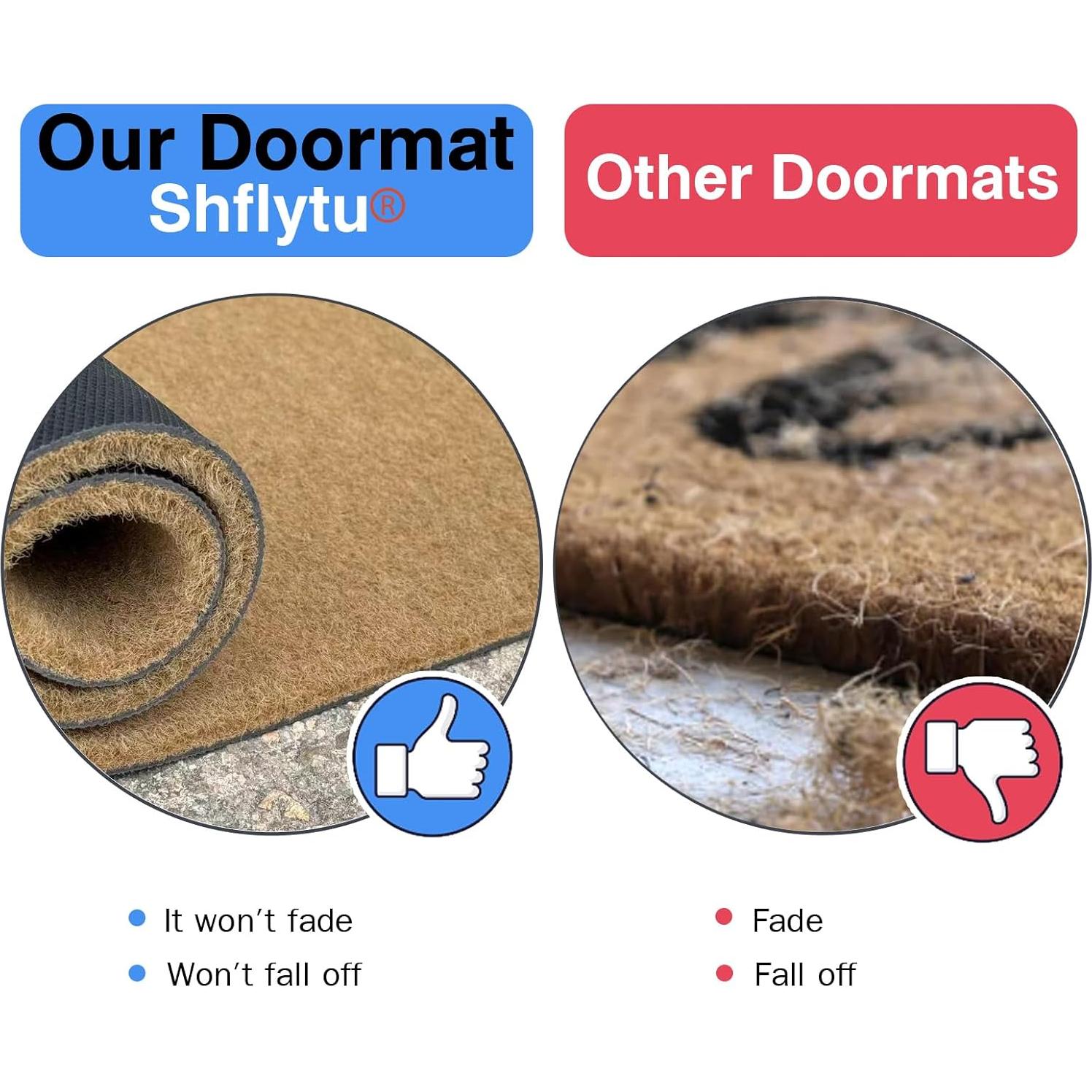 Felpudo de Bienvenida Shflytu 76x46cm Coir Sintético Antideslizante