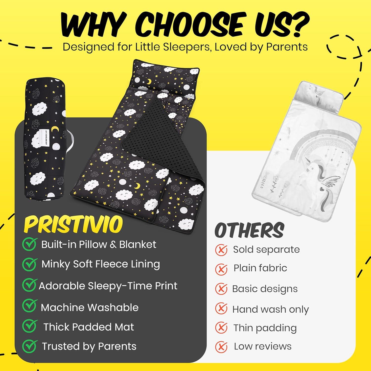 Colchoneta para Niños PRISTIVIO Enrollable con Almohada y Manta