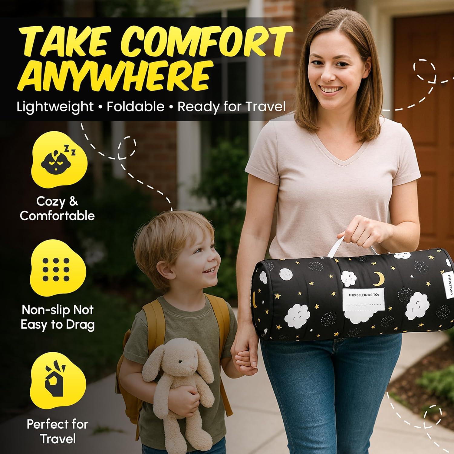 Colchoneta para Niños PRISTIVIO Enrollable con Almohada y Manta