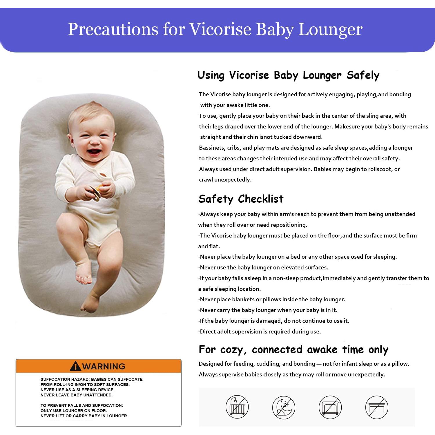 Alfombra de Juego para Bebés Vicorise 100% Algodón 75x45 cm