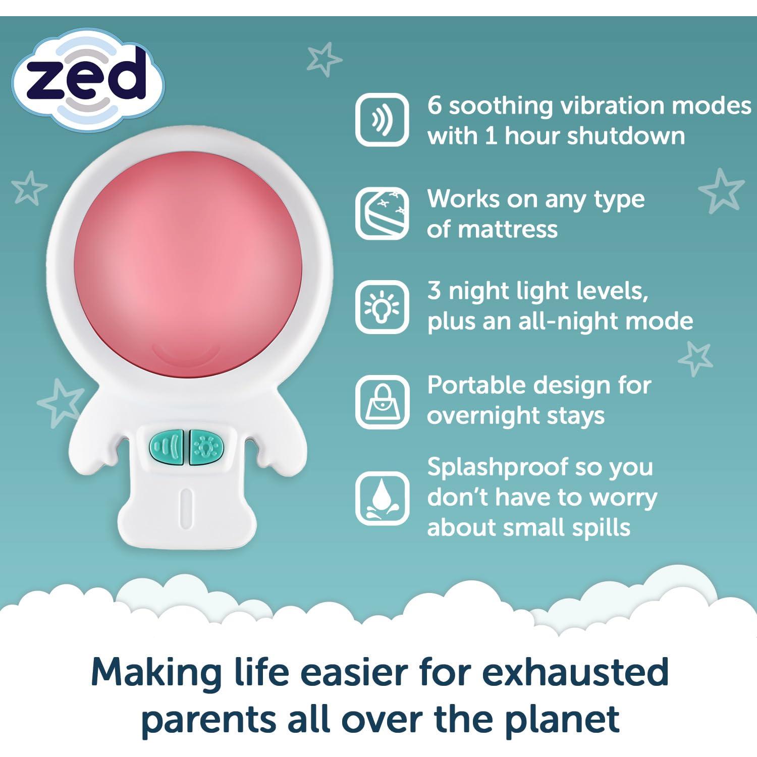 Zed by Rockit - Baby Sleep Aid Helps Your Baby Sleep, 6 Vibration Modes and Calming Red Light, Place on Any Mattress, Suitable for Cribs, Moses Baskets, Cots and Beds from Newborn