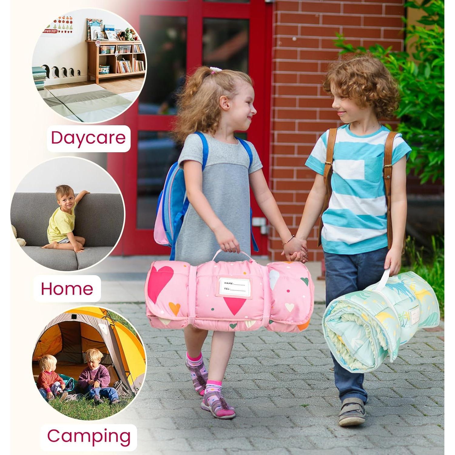 Alfombra de Siesta Beavtaens para Niños con Almohada y Manta 139.7x55.9cm