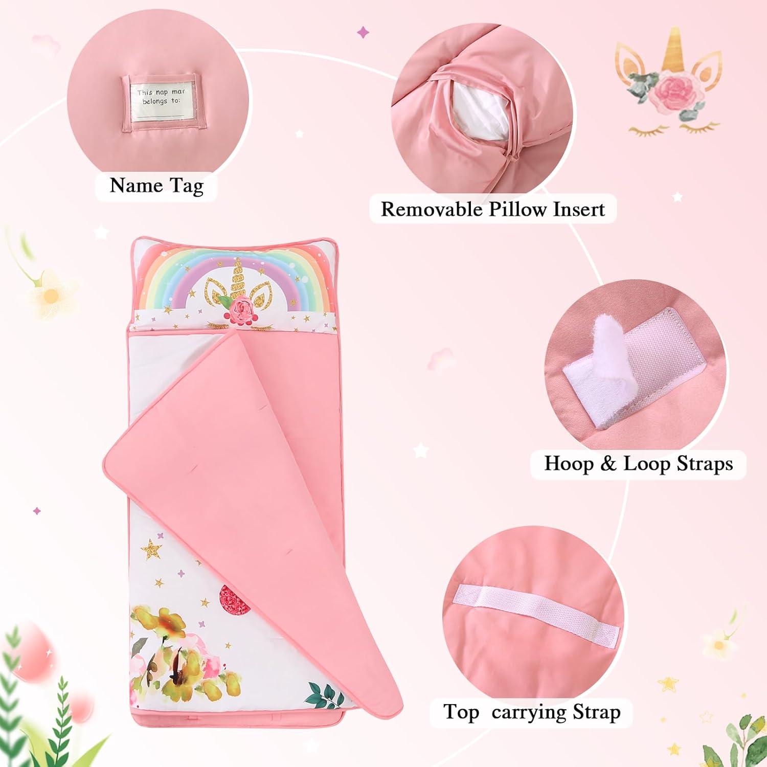 Colchoneta para Siesta Wowelife Rosa Unicornio 127x51 cm