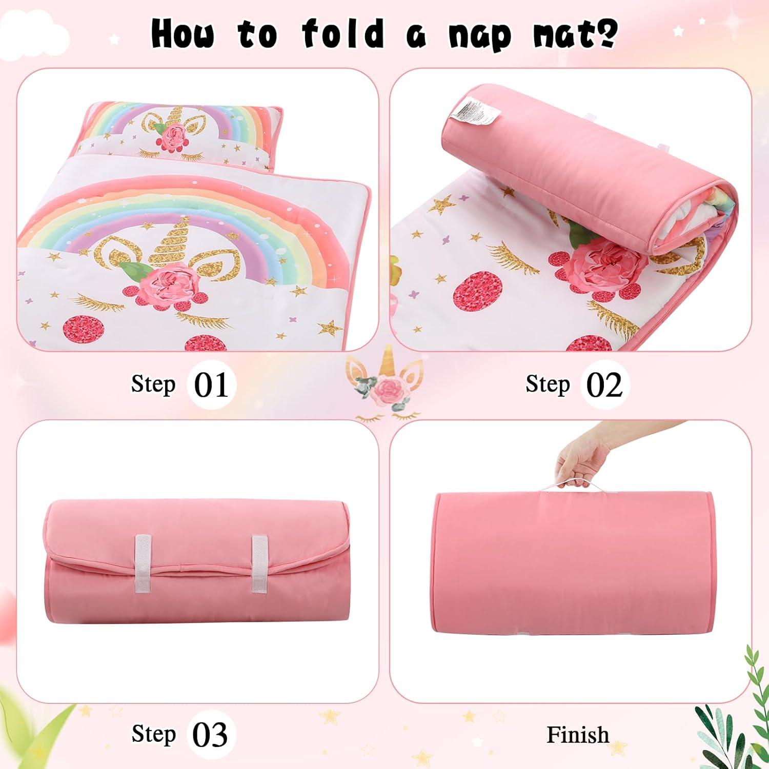 Colchoneta para Siesta Wowelife Rosa Unicornio 127x51 cm