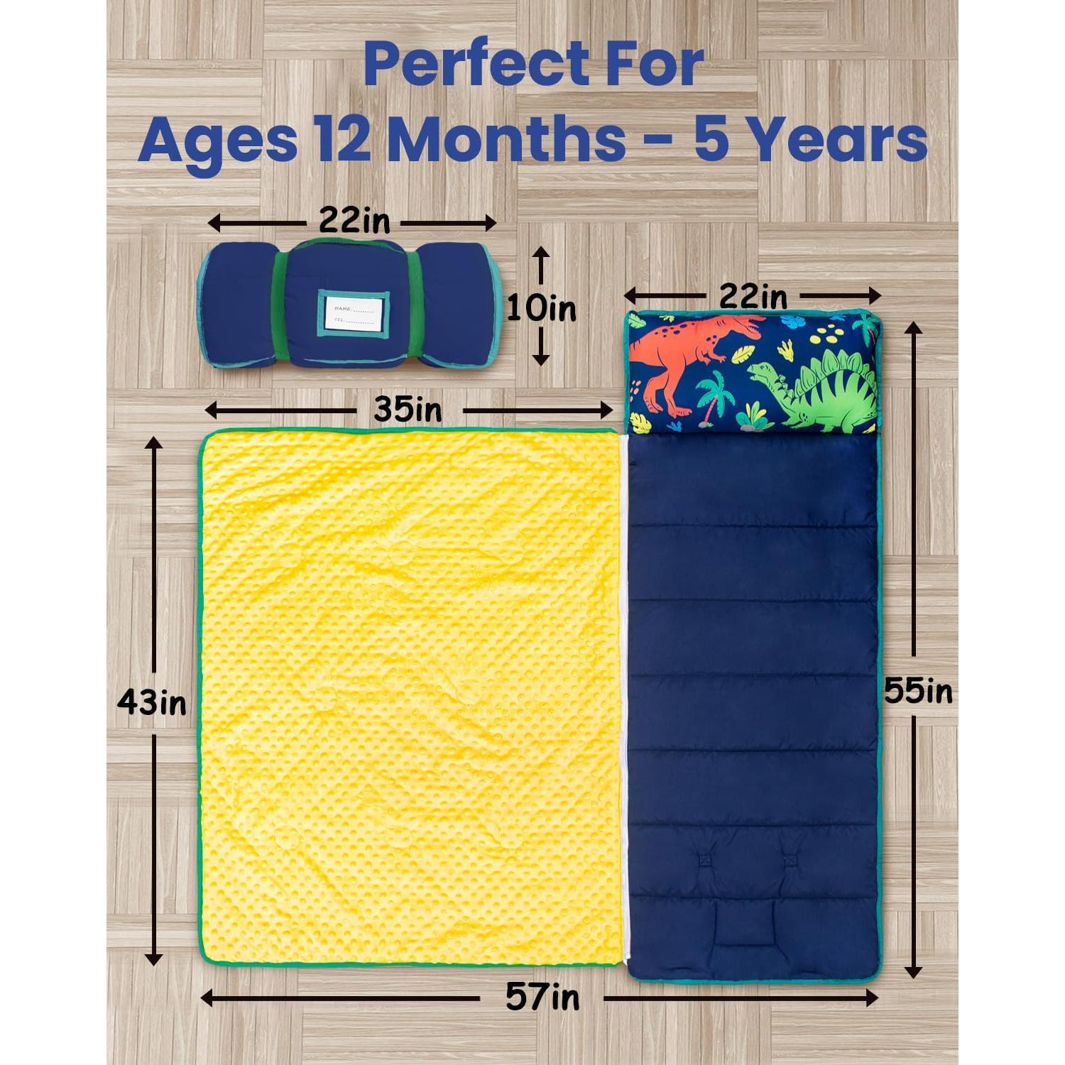 Esterilla de Siesta Primlect para Niños 139.7x55.9cm Dinosaurio Azul