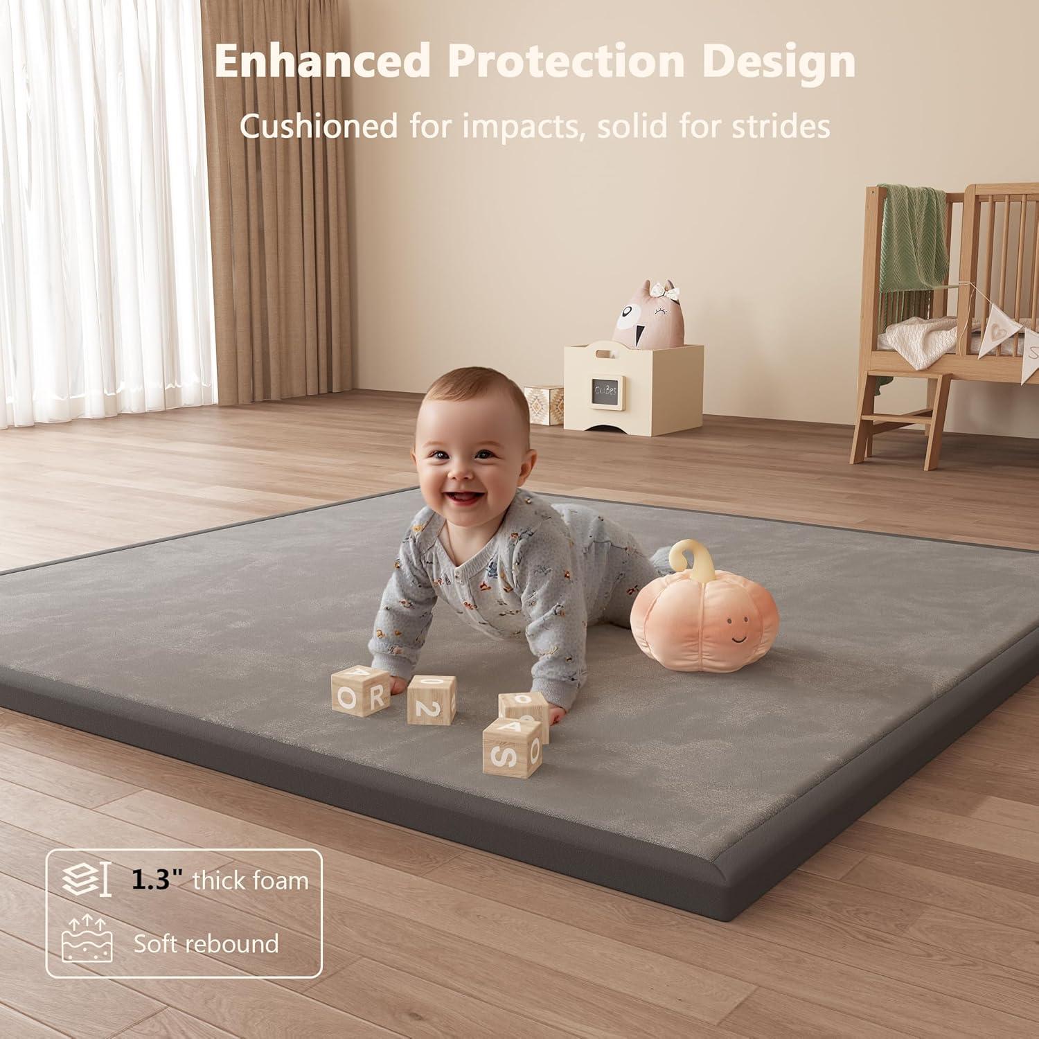 Alfombra de Juego para Bebés Floisdace 127x127 cm Antideslizante