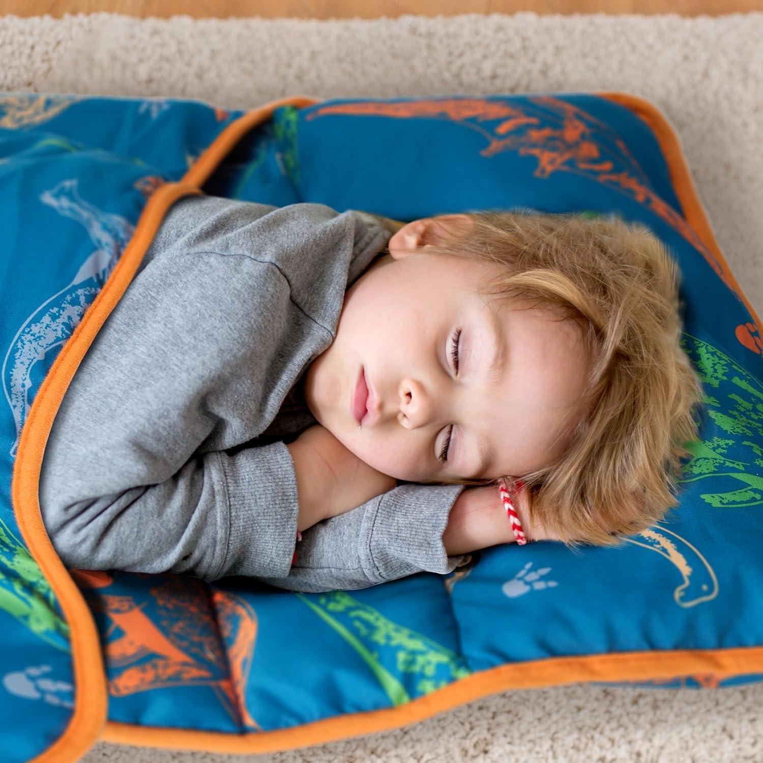 Manta de Siesta para Niños Deppon con Almohada y Diseño Dinosaurios