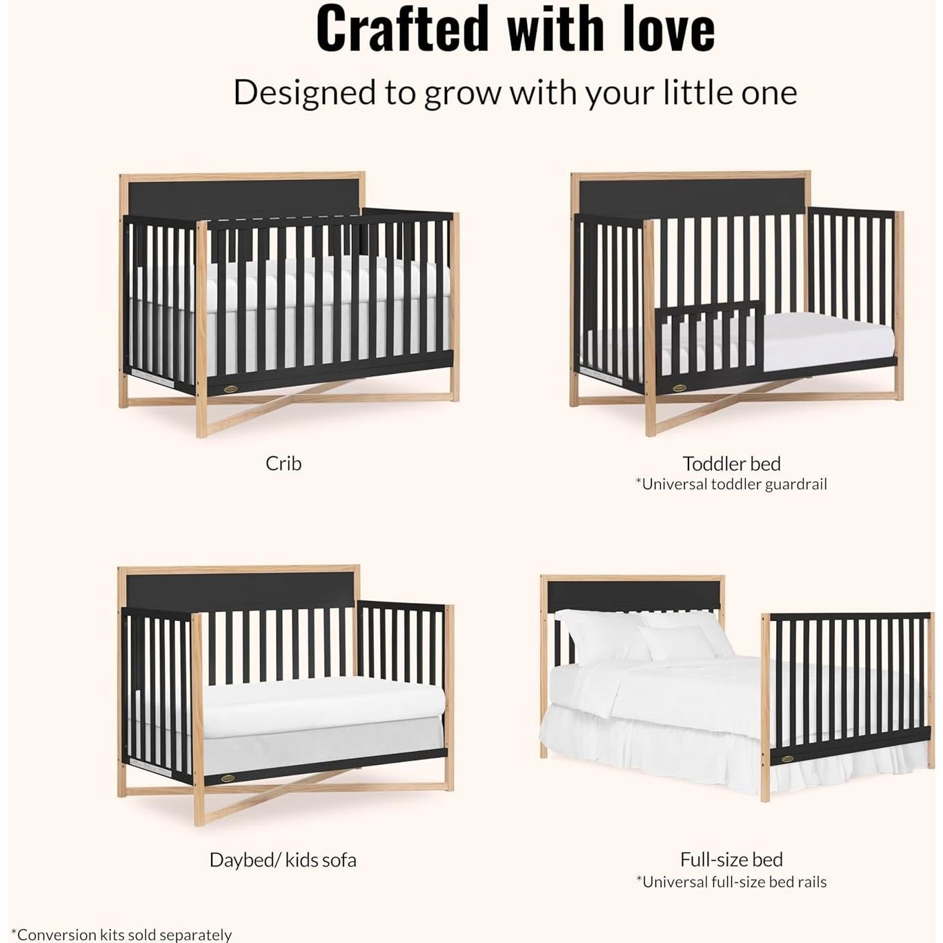 Cuna Convertible Dream On Me Owen 5-en-1 Negro Mate