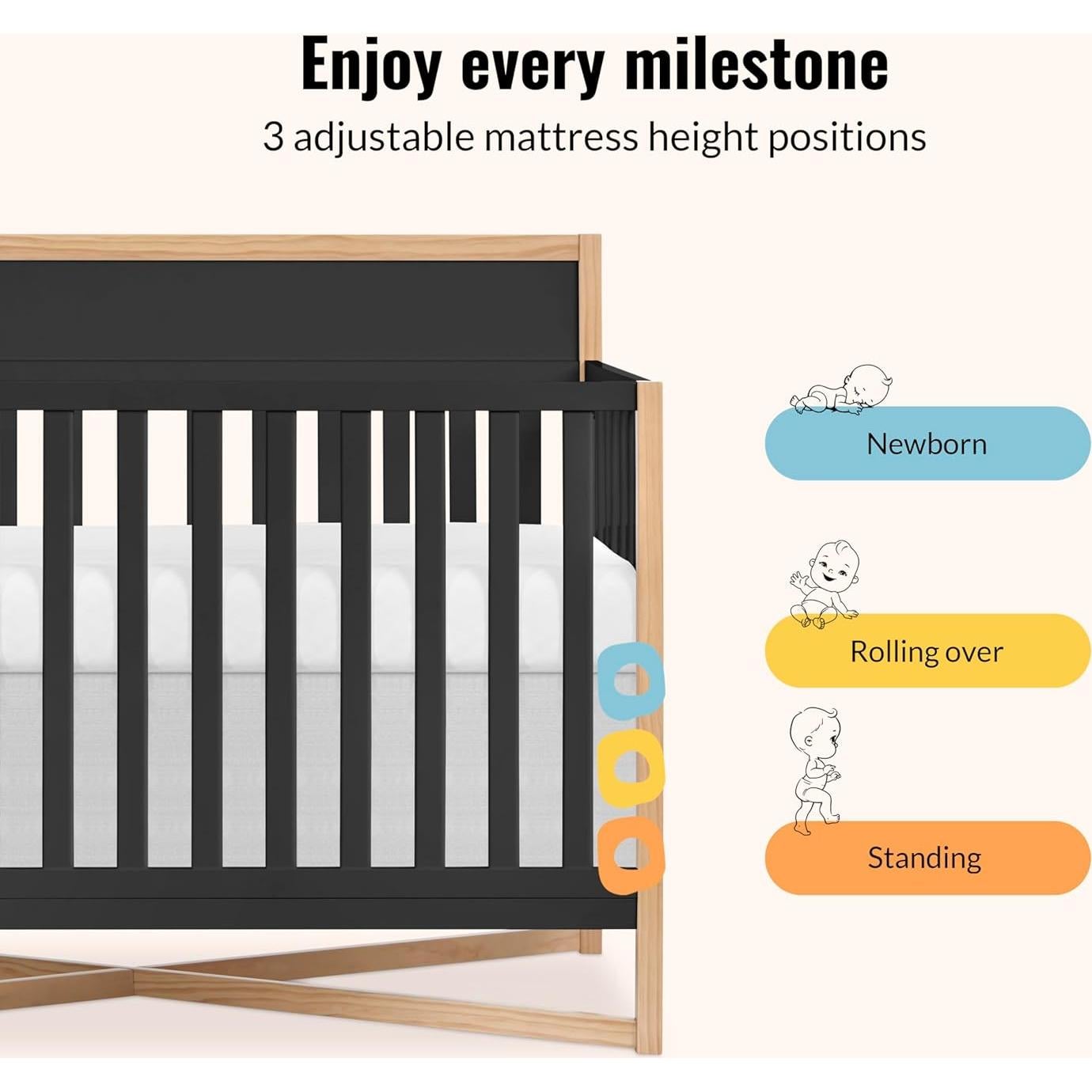 Cuna Convertible Dream On Me Owen 5-en-1 Negro Mate