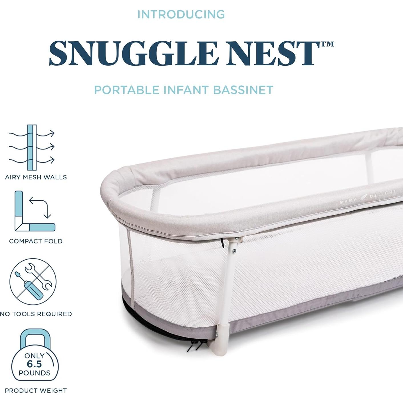 Cuna Portátil Snuggle Nest Baby Delight para Bebés 0-5 Meses