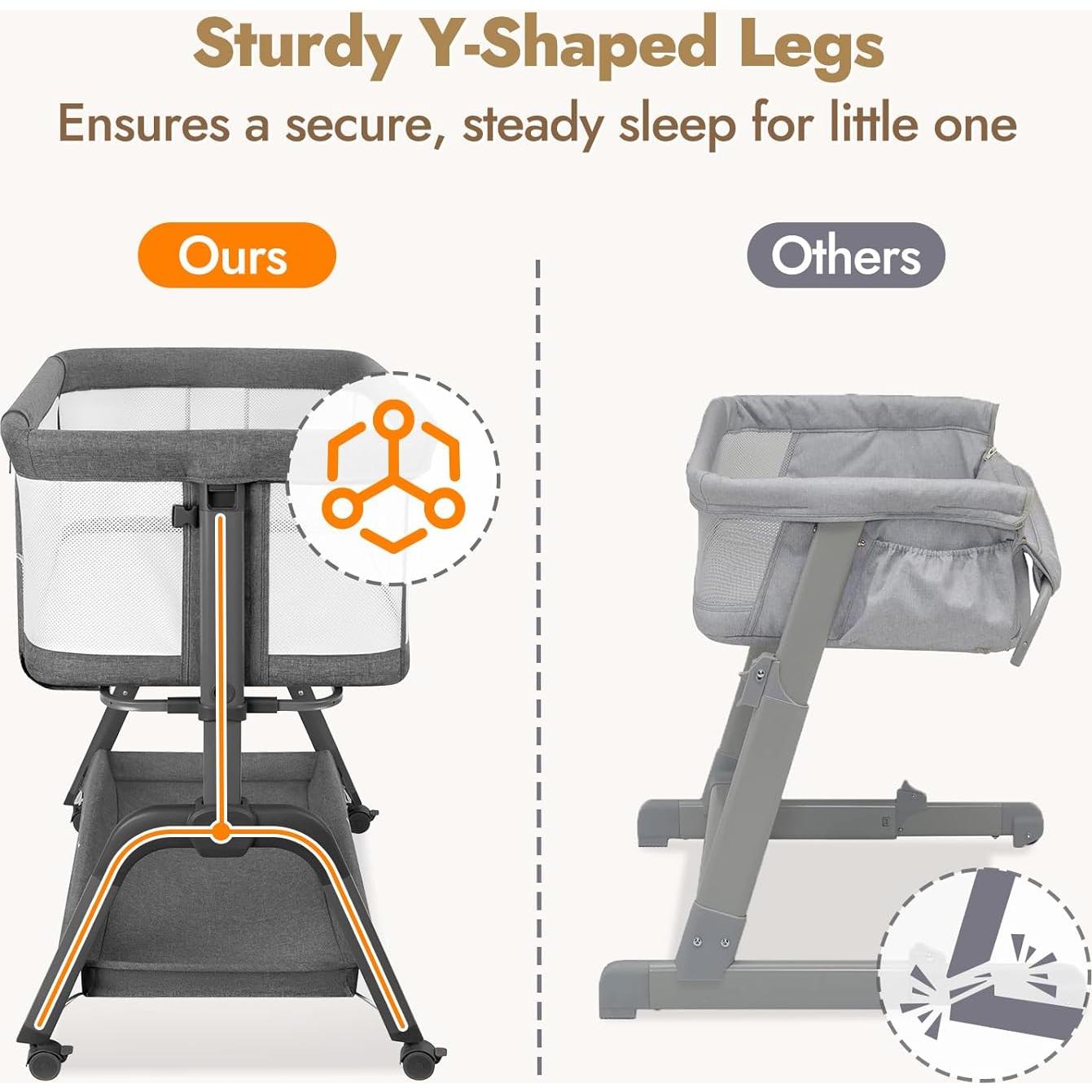 Cuna Lateral Papablic Ajustable con Malla Transpirable y Colchón