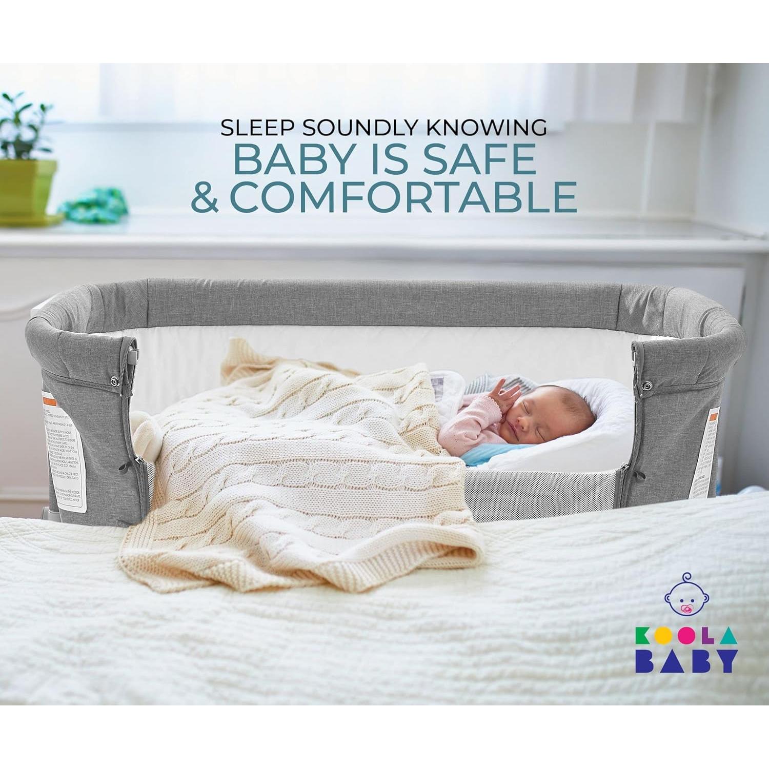 Cuna 3 en 1 KoolaBaby Gris Plegable Lateral y Parque Infantil