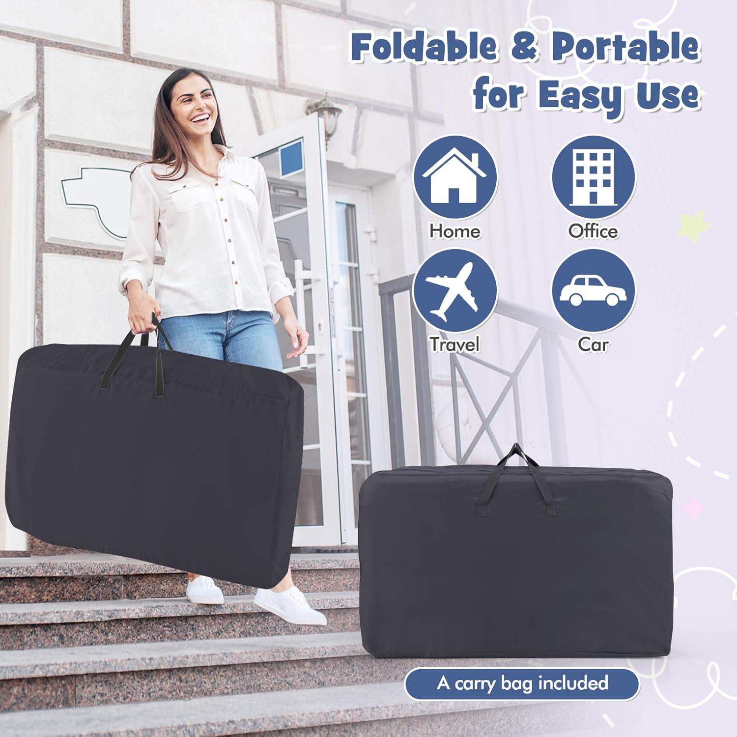 Cuna Lateral BABY JOY Ajustable 6 Niveles con Colchón y Ruedas