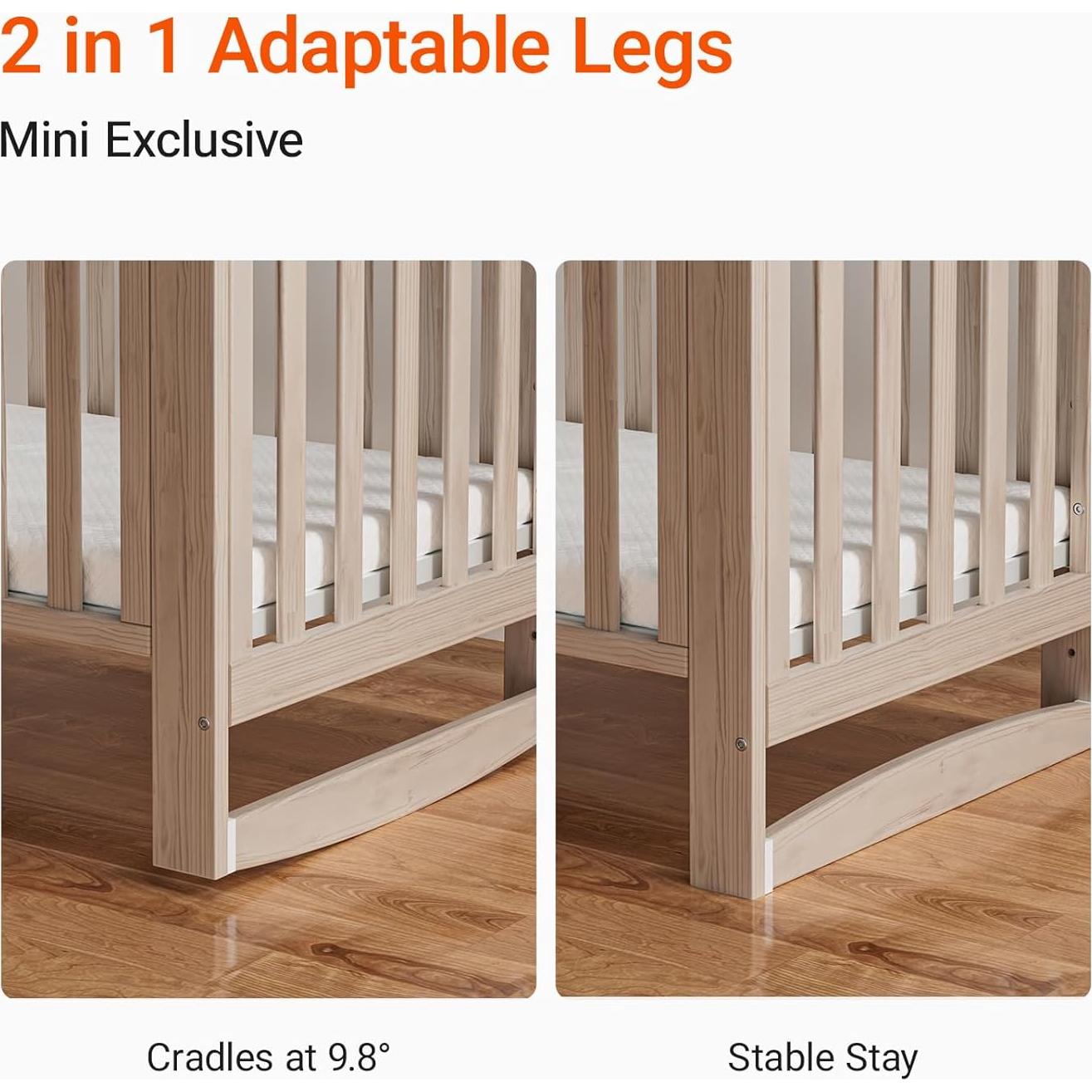 Cuna Convertible 6 en 1 Mamazing EvoNest Beige Madera