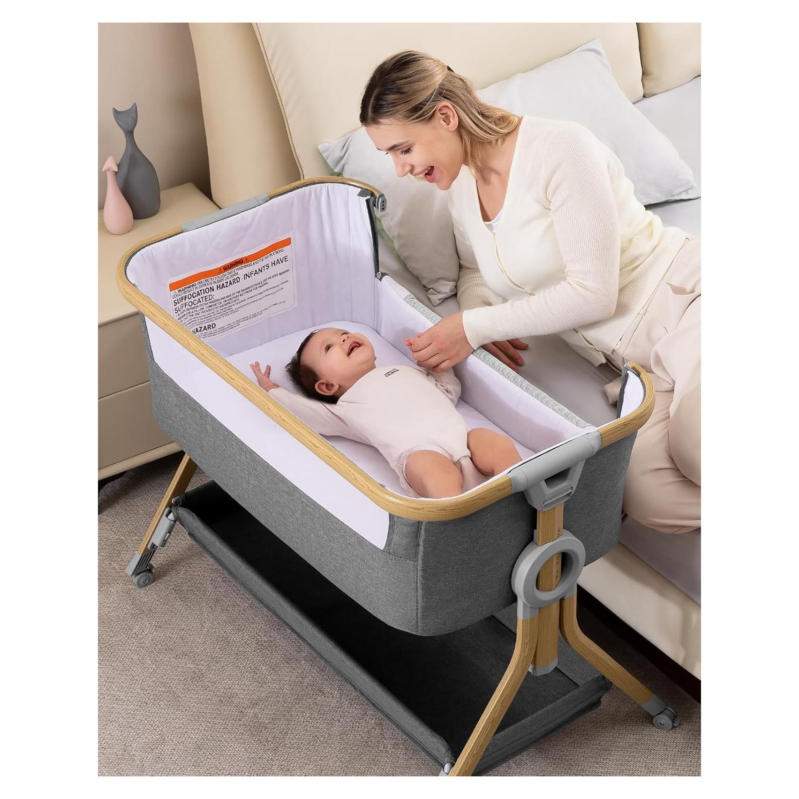 Cuna Larex 3 en 1 para Bebés con Ruedas y Altura Ajustable