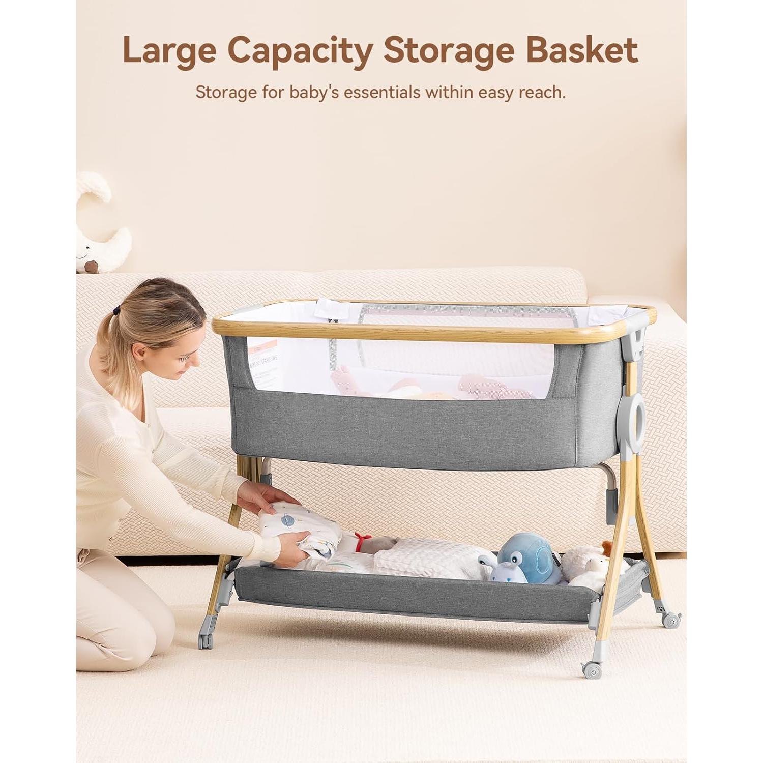 Cuna Larex 3 en 1 para Bebés con Ruedas y Altura Ajustable