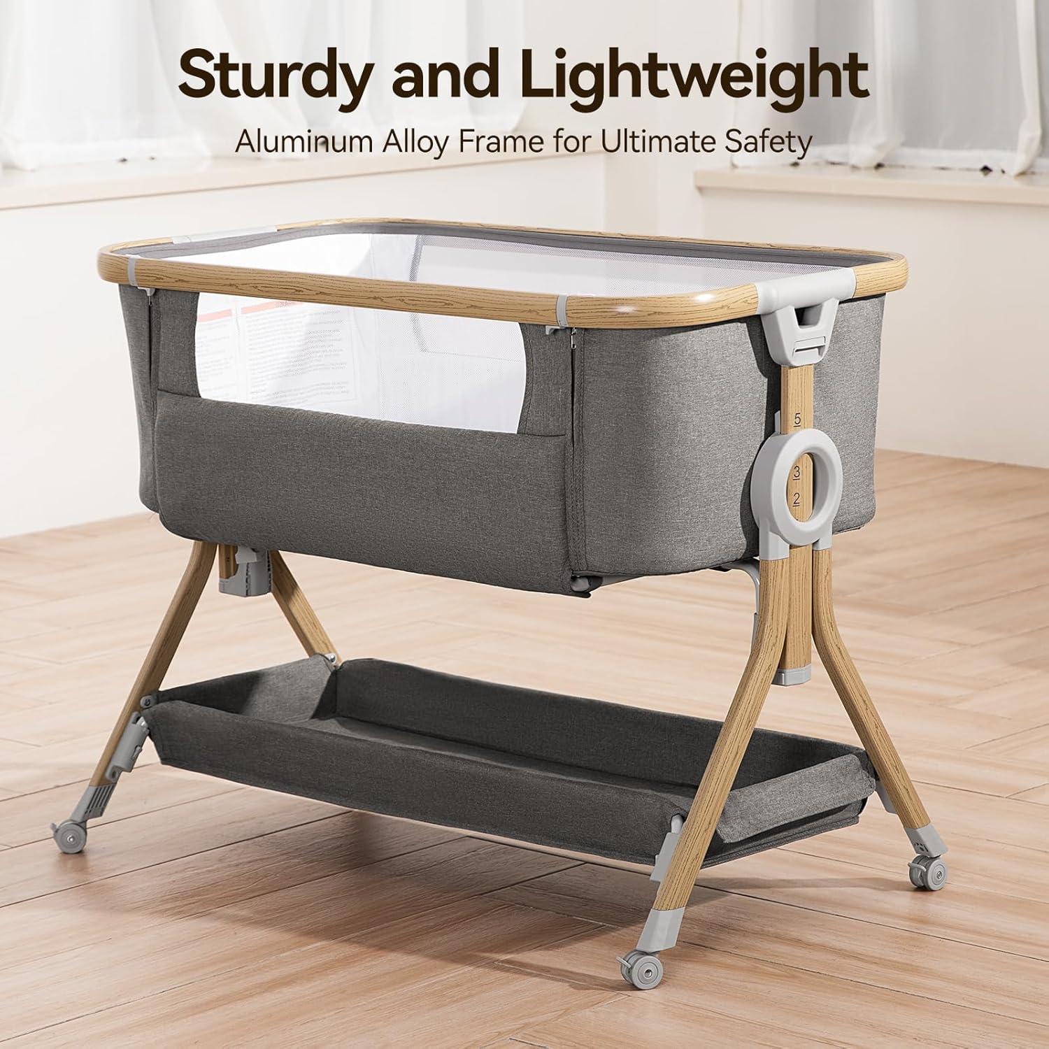 Cuna Larex 3 en 1 para Bebés con Ruedas y Altura Ajustable