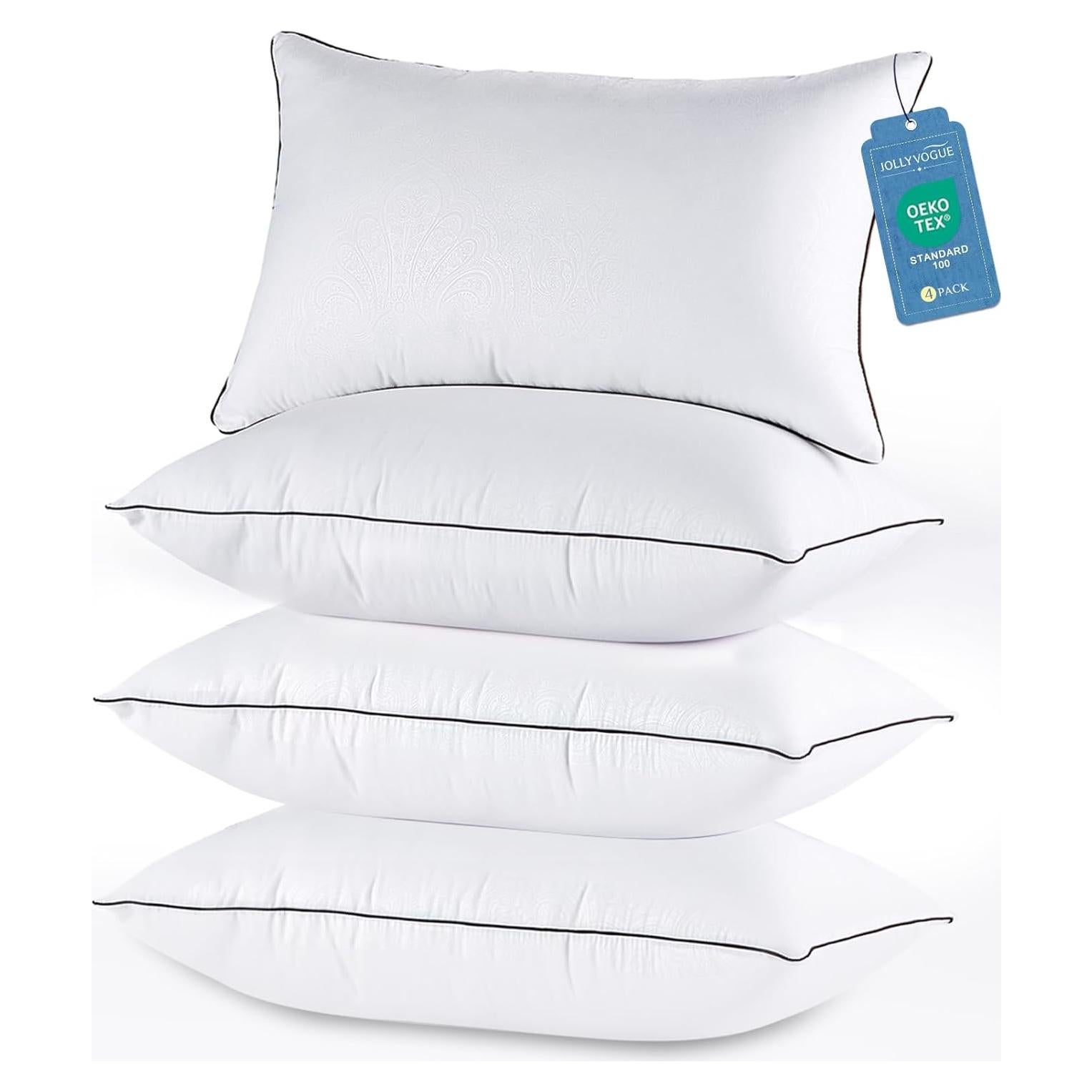 Juego de 4 Almohadas King JOLLYVOGUE Suaves y Lavables