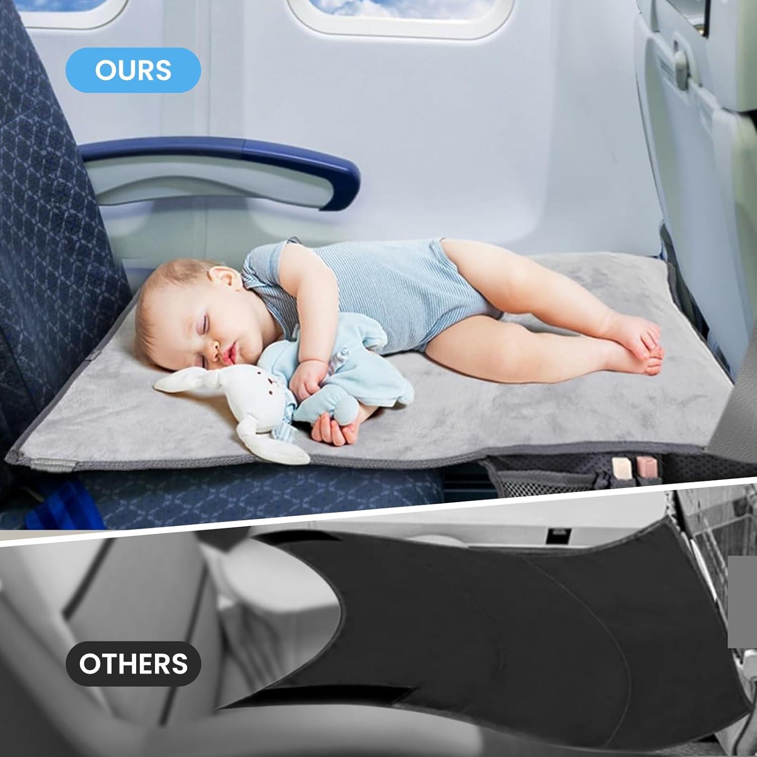 Cama de avión portátil para niños Frstem - Gris, 78.74x48.26cm