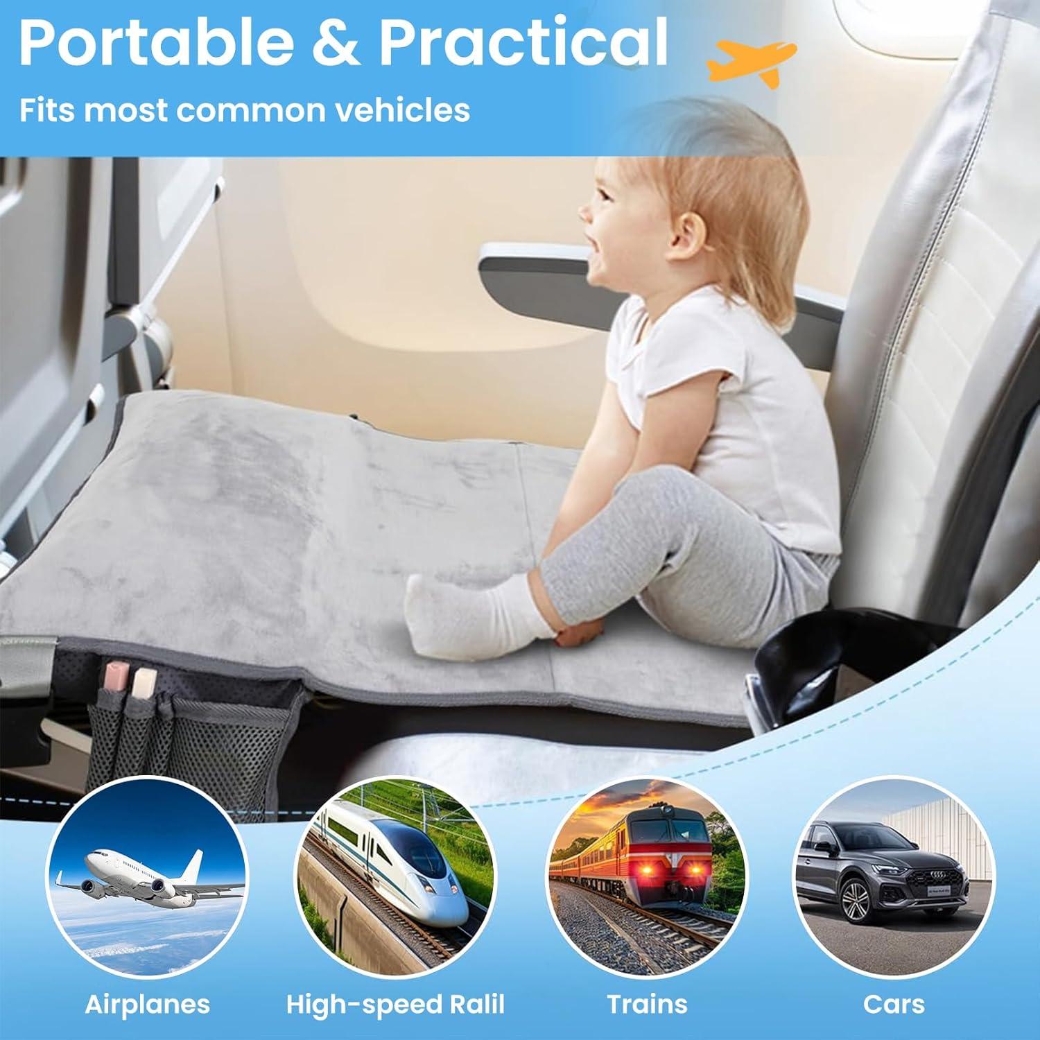 Cama de avión portátil para niños Frstem - Gris, 78.74x48.26cm