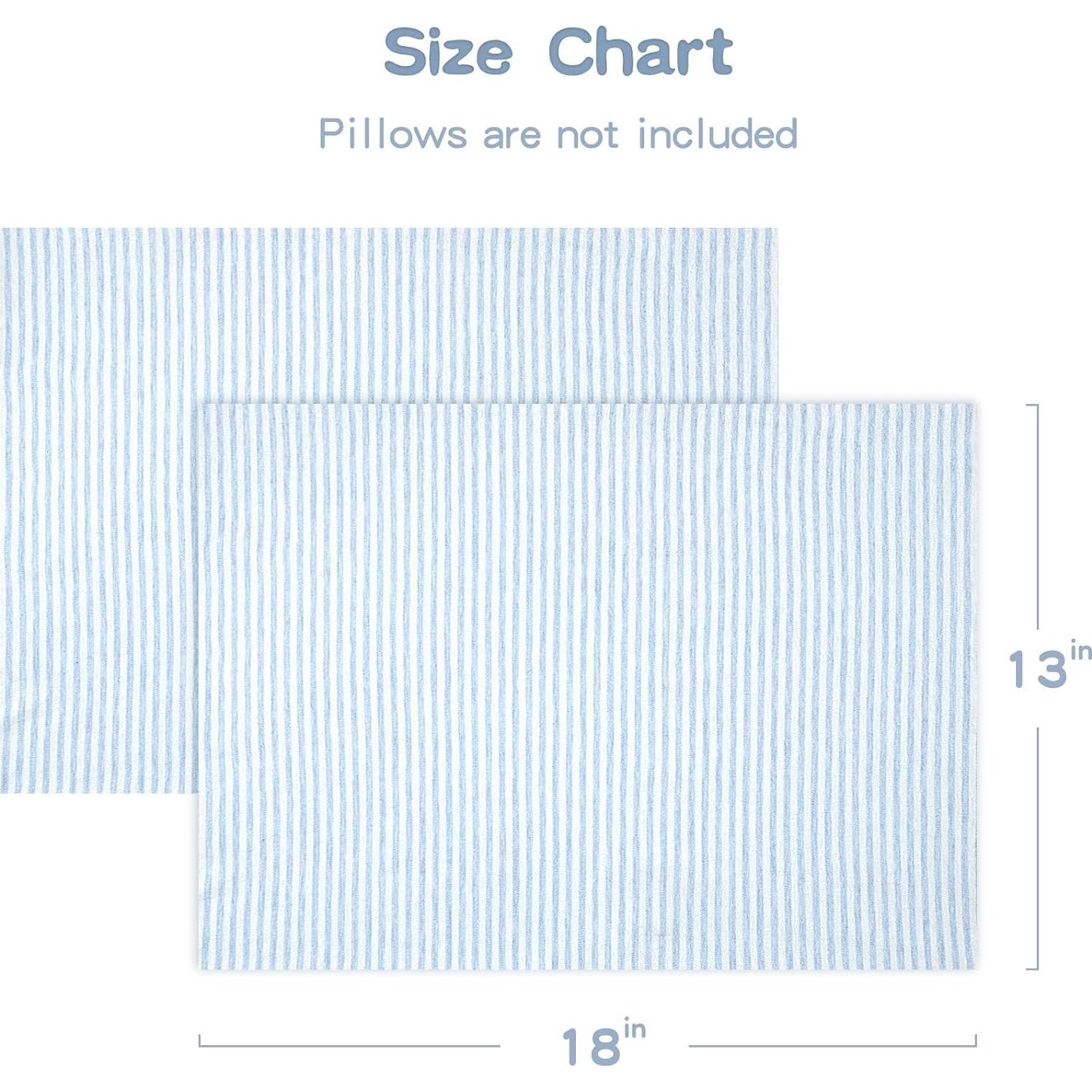 Funda de Almohada de Algodón Orgánico Zenssia 33x46 cm Rayas Azules