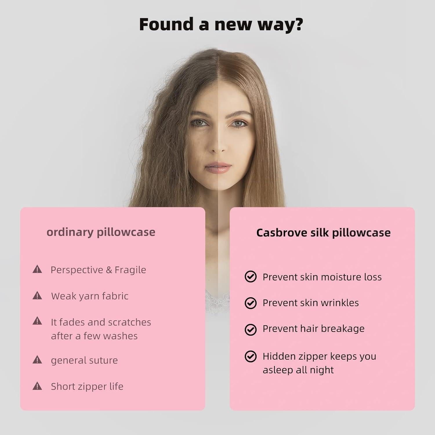 Funda de Almohada de Cuerpo de Seda Casbrove Azul Bebé 137x51 cm