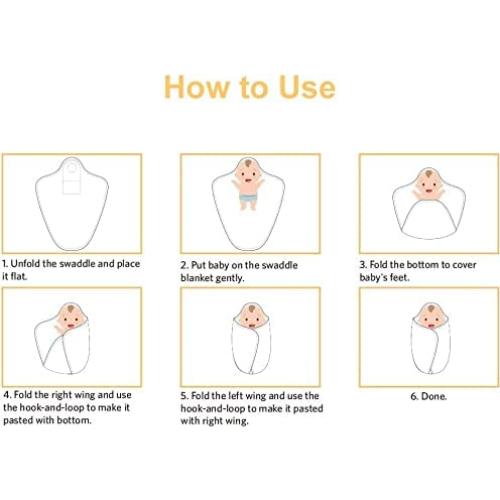 Manta de Envoltura para Bebés Knirose 100% Algodón 0-3 Meses