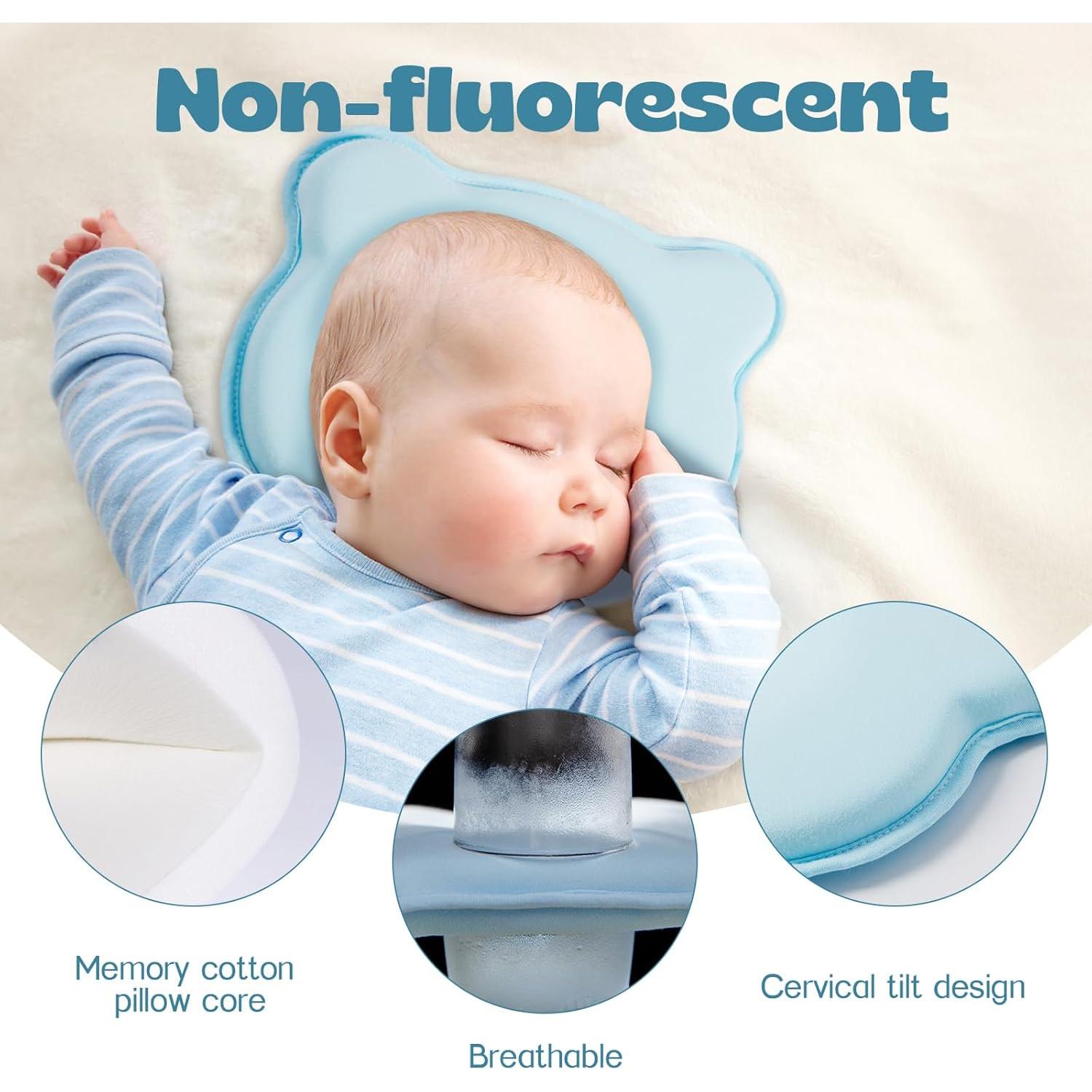 Almohada de Espuma de Memoria TinyTotsJoy para Bebés 24.9x21.8cm