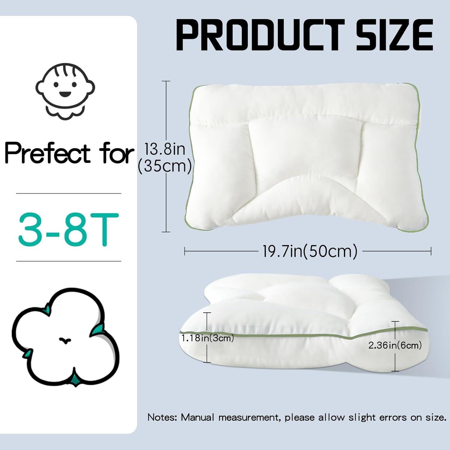 Almohada Ergonómica para Niños Reidio 50x32 cm Amarillo