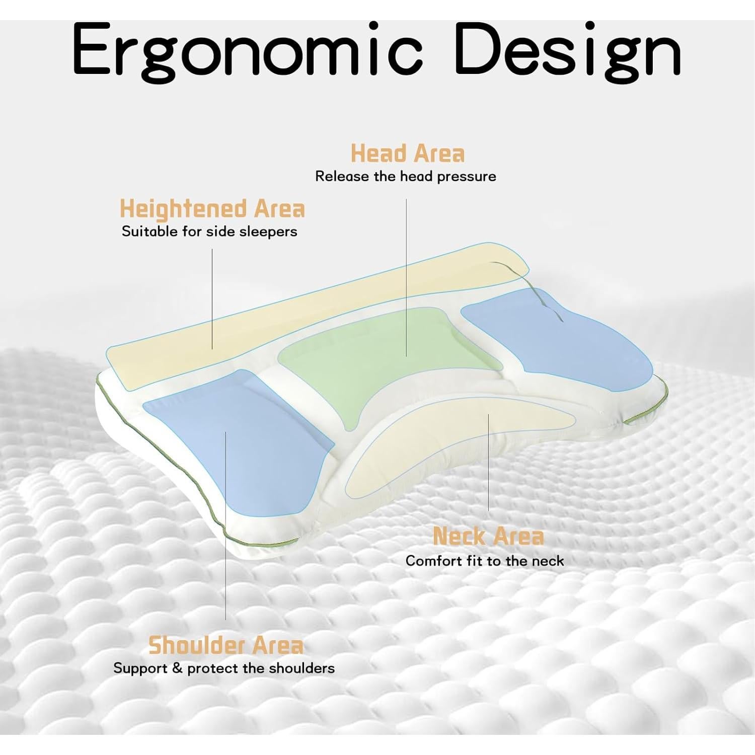 Almohada Ergonómica para Niños Reidio 50x32 cm Amarillo