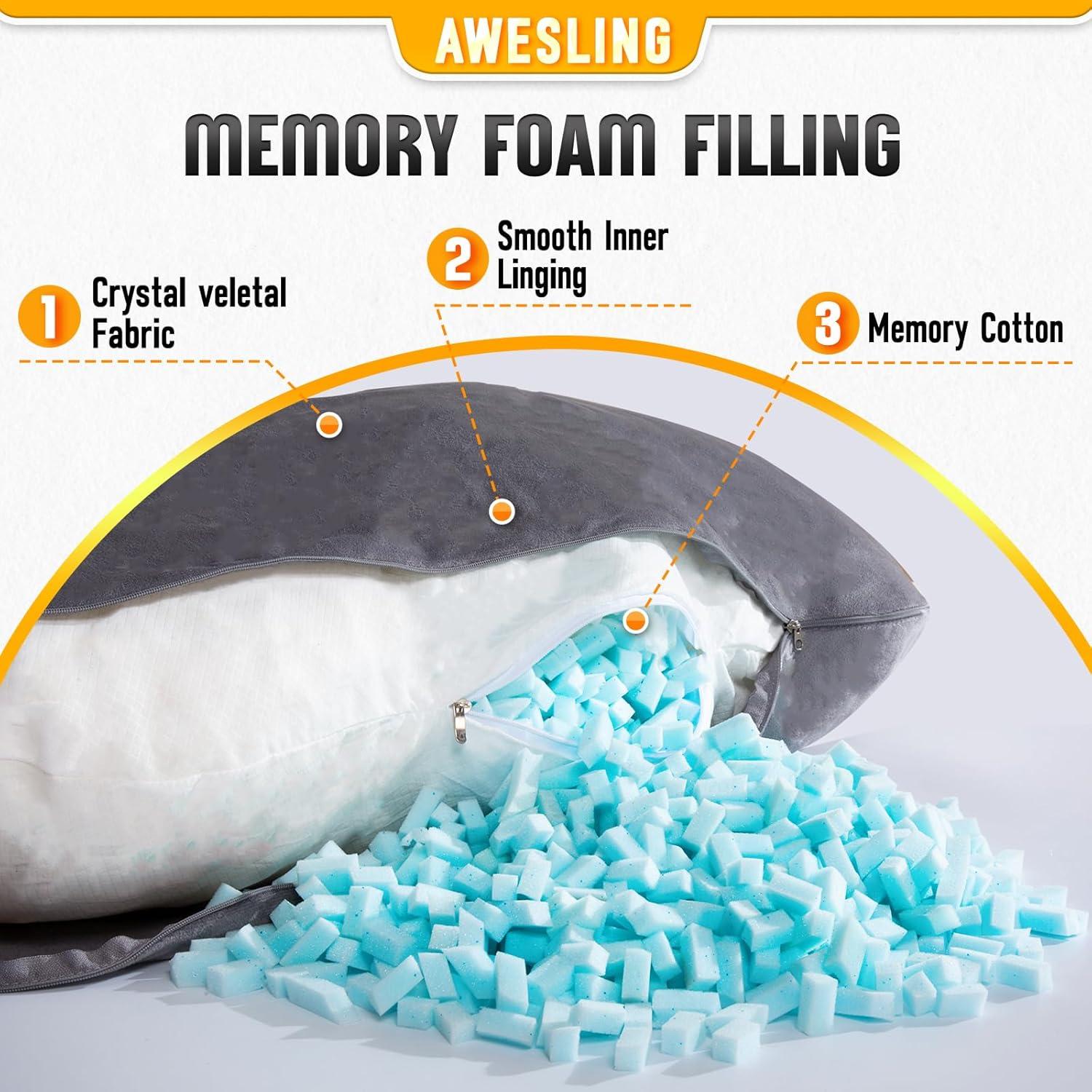 Almohada Corporal de Embarazo AS AWESLING 152 cm Espuma Viscoelástica