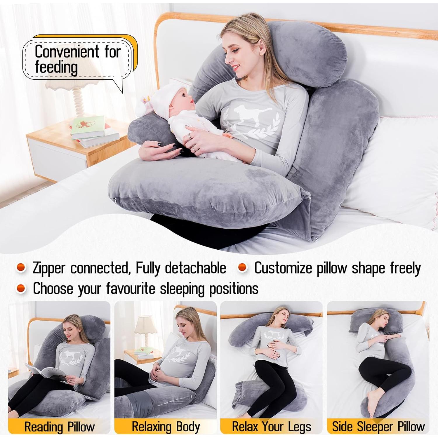 Almohada Corporal de Embarazo AS AWESLING 152 cm Espuma Viscoelástica