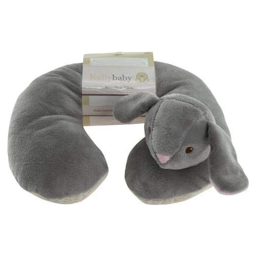 Almohada de Cuello Suave Kelly Baby Conejo Gris 25.4 cm
