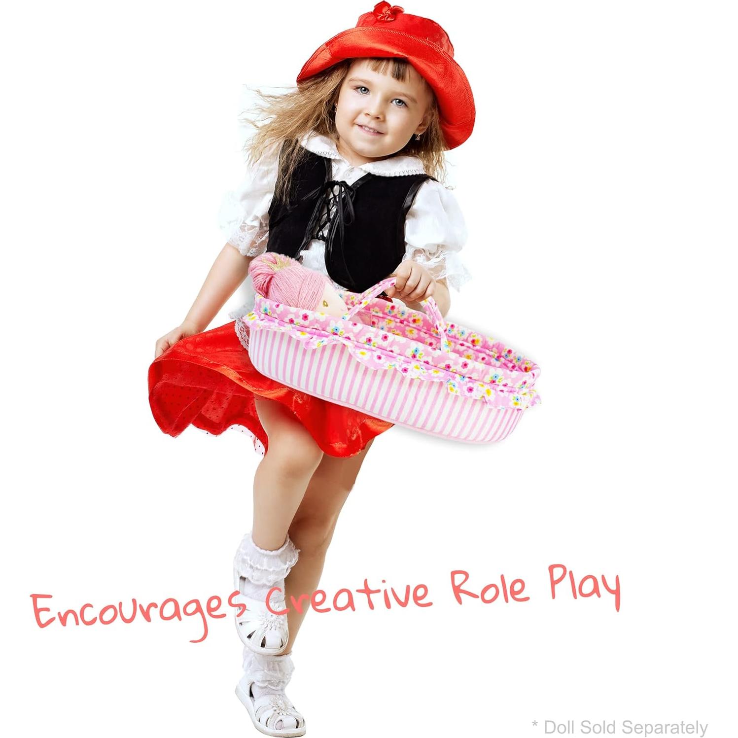 Cuna de Muñeca Acogedora Jardín de Junio - Transportador 45.72 cm