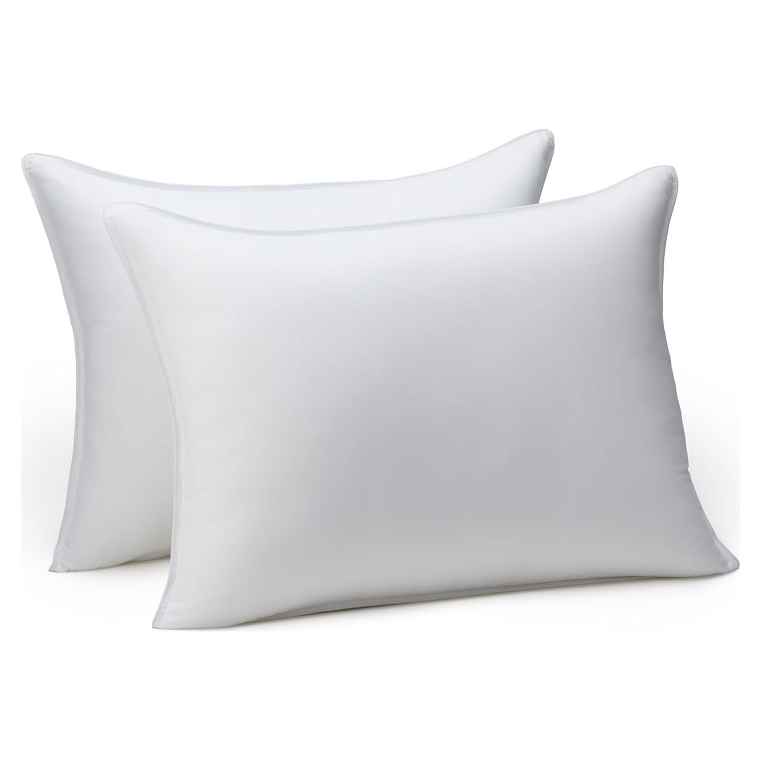 Almohadas de Cama Amazon Basics - Alternativa a Plumas, Suave, Estándar, Paquete de 2